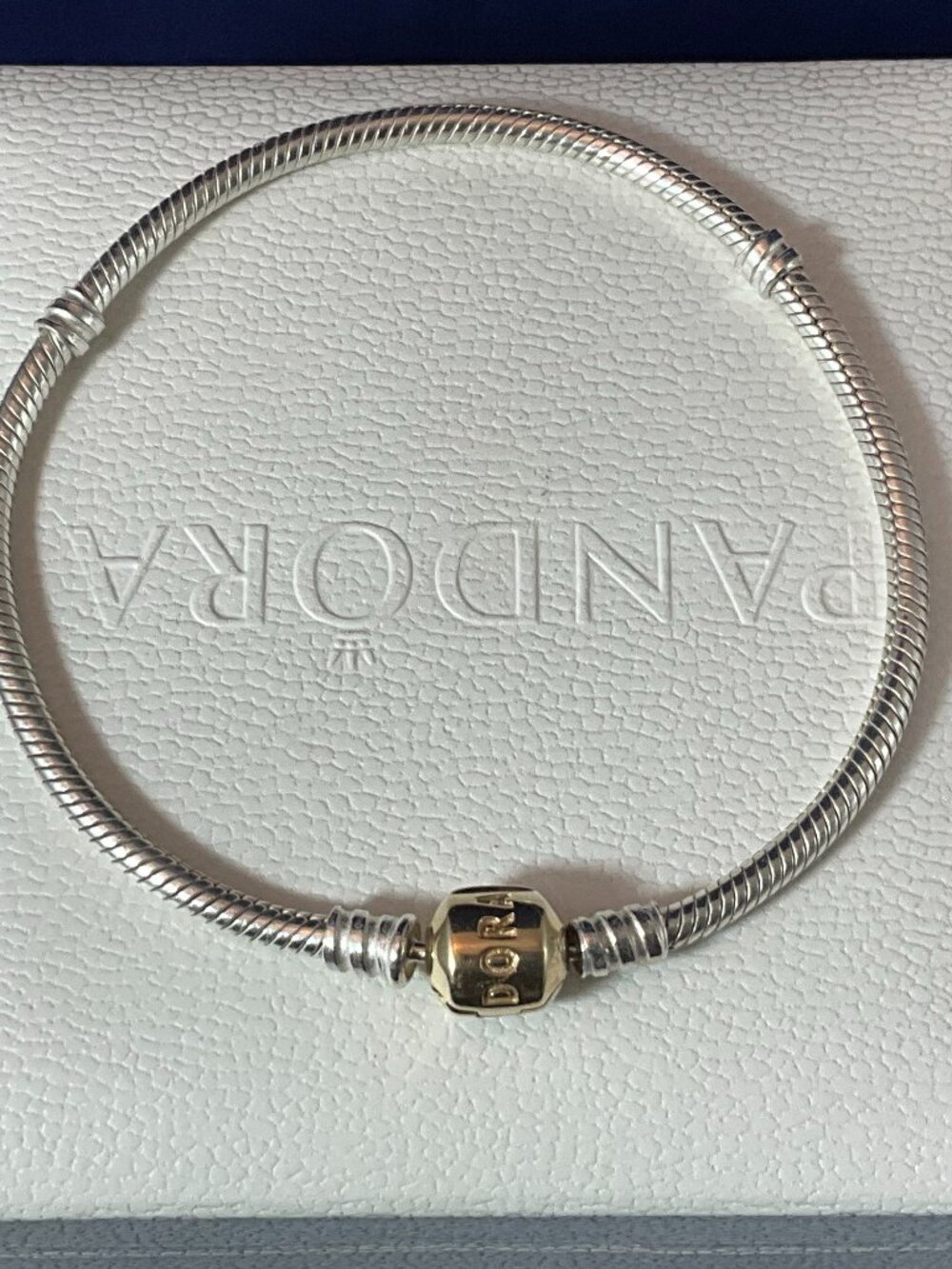 Pandora RETIRED Authentic 925 with 14K Gold Clasp Bracelet 8.3"/21cm 590702HG